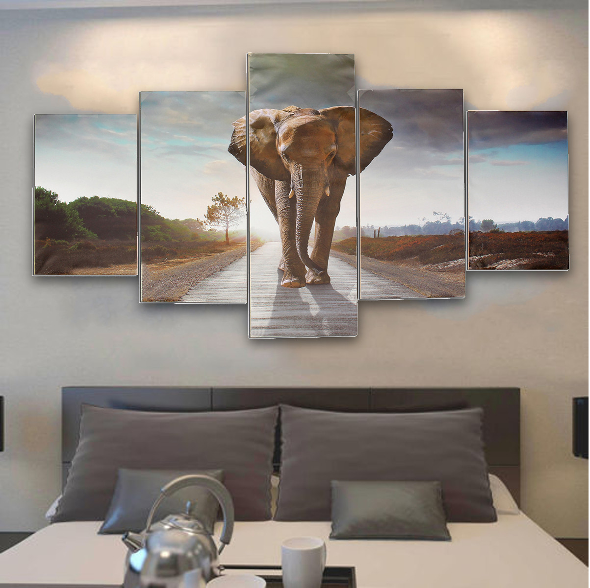5pcs grand abstrait éléphant imprimer Art photo accueil peintures de décoration murale sans cadre pour les décorations de la chambre