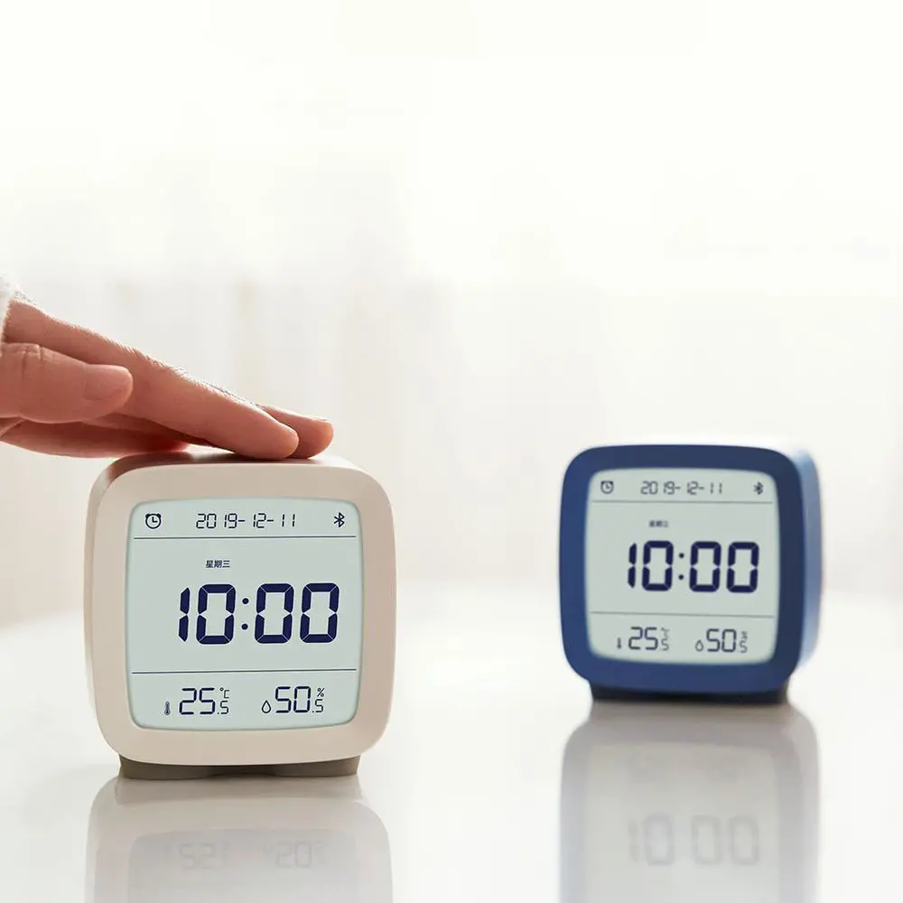 ClearGrass CGD1 Mijia APP Contrôle Bluetooth 5.0 Thermomètre Hygromètre LCD Écran Réglable Veilleuse Calendrier Horloge Réveil De Xiaomi Youpin