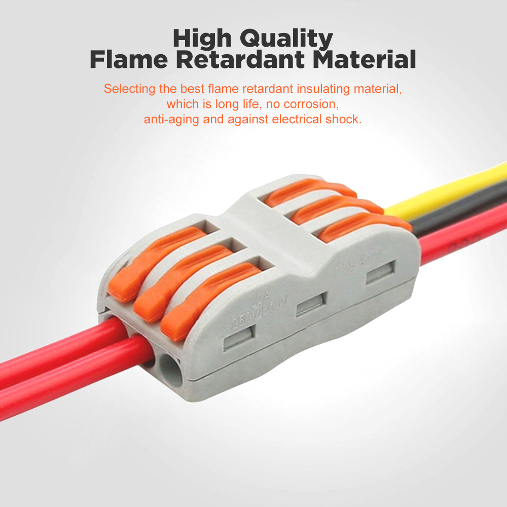 Minleaf 48Pcs Electrical Wiring Household 3PIN Docking Connector Electrical Connectors Wire Terminal Block Universal Electrical Wire Connector