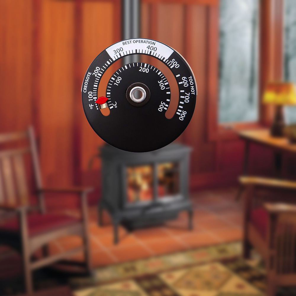 Thermomètre de poêle magnétique chauffé par la chaleur pour le bois poêle à bois poêle poêle brûleur ventilateur thermomètre cheminée outils