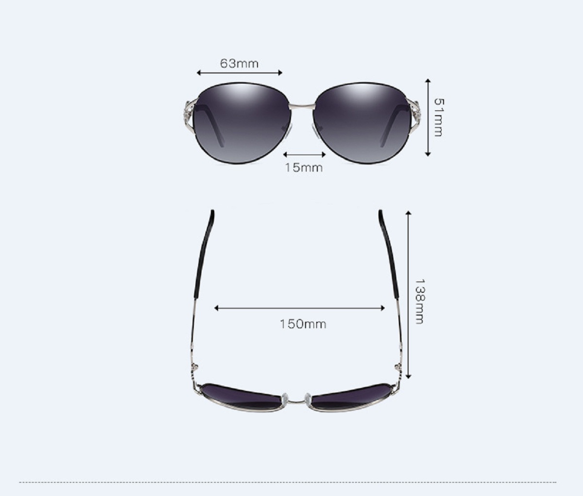 A163 Lunettes de soleil polarisées pour femmes Lunettes de soleil élégantes au volant