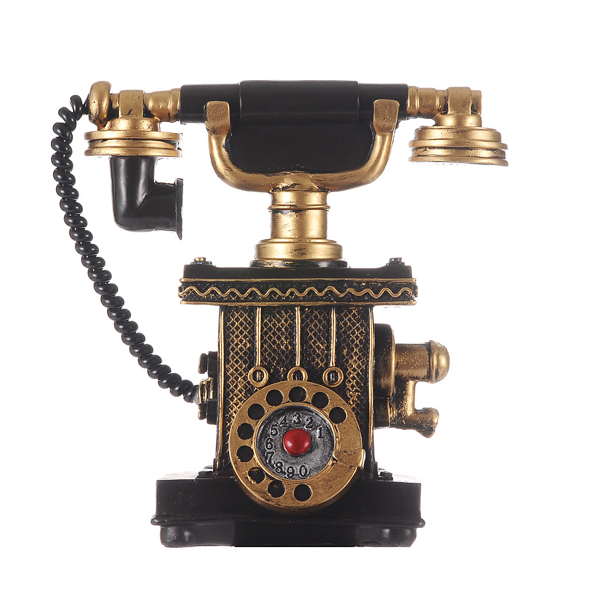 Vintage téléphone rotatif Statue Antique minable vieux téléphone Figurine décorations pour la maison