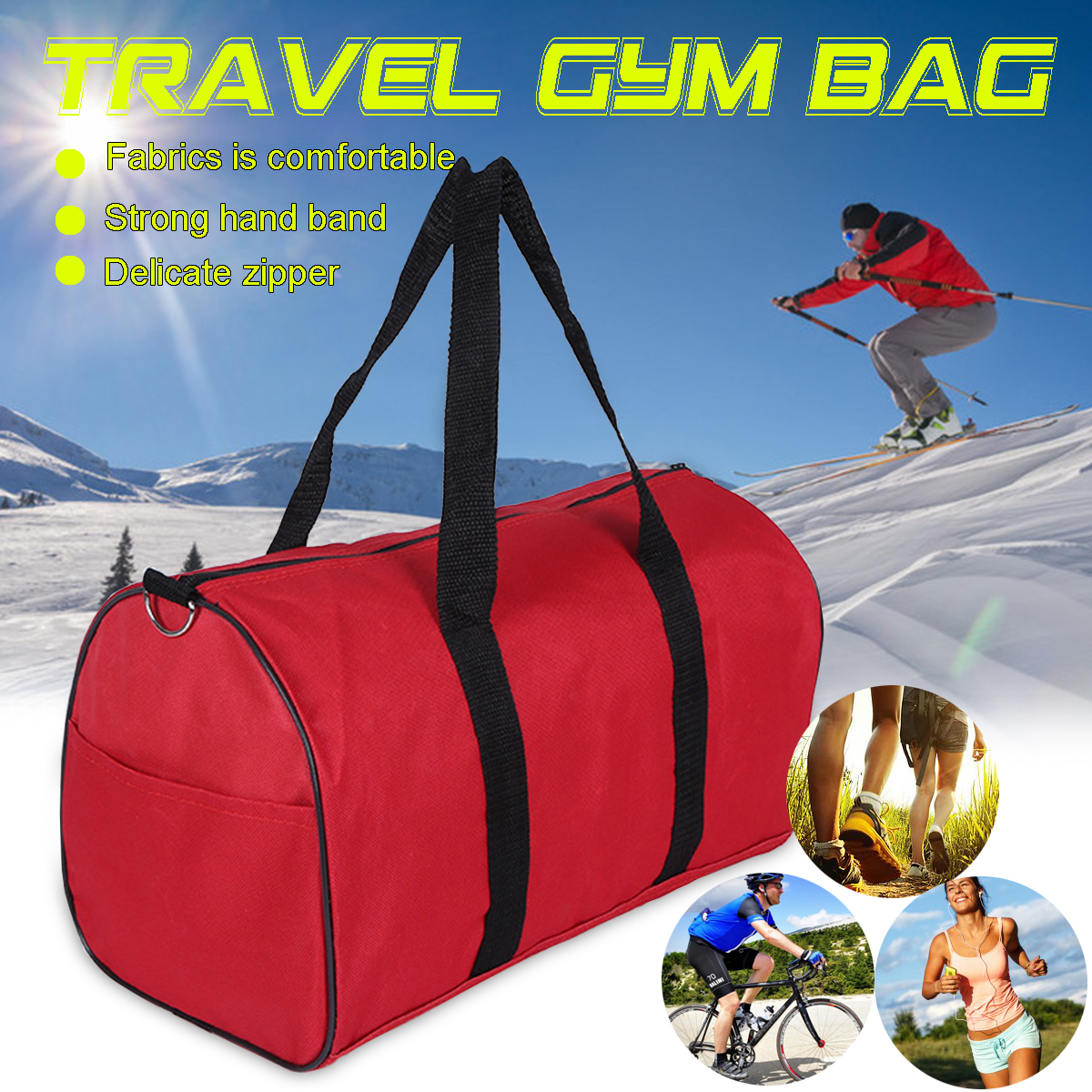 Main forte Bande Sac de gymnastique de voyage se pliant imperméable confortable Sac de remise en forme en plein air Sac à main Yoga