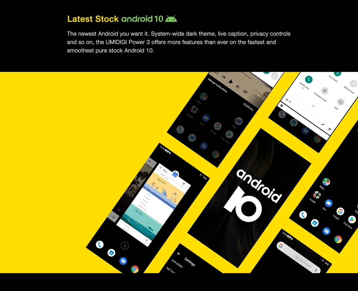 UMIDIGI Power 3 Global Bands 6.53 inch FHD+ Fullview Display Android 10 6150mAh NFC 48MP AI Quad Cameras 4GB RAM 64GB ROM Helio P60 Octa Core 2GHz 4G Smartphone