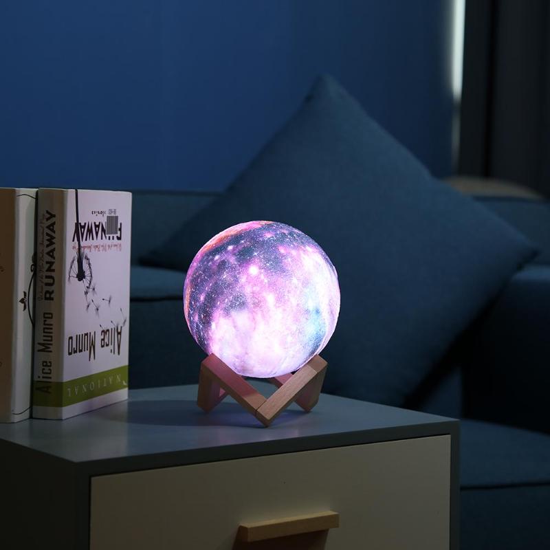 Impression 3D Lune Lampe Espace LED Veilleuse Télécommande / Tactile / Pat Contorl Lampe USB Charge Valentine Cadeau