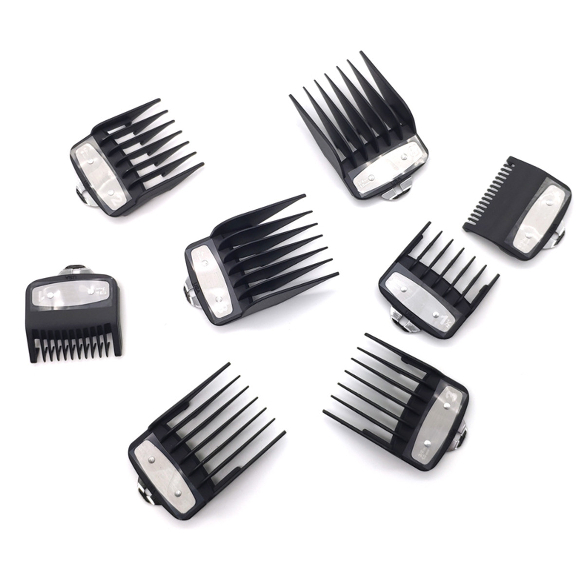 8pcs peigne de guide de coupe de tondeuse de cheveux réglé avec des outils de rechange d'agrafe en métal pour la machine de coupe de cheveux de WAHL