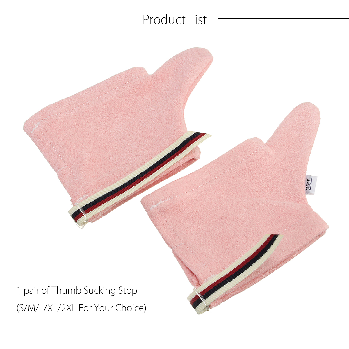 1 paire Sea-island Fibre Thumb Sucking Stop Gants Finger Guard Protector Baby Kids