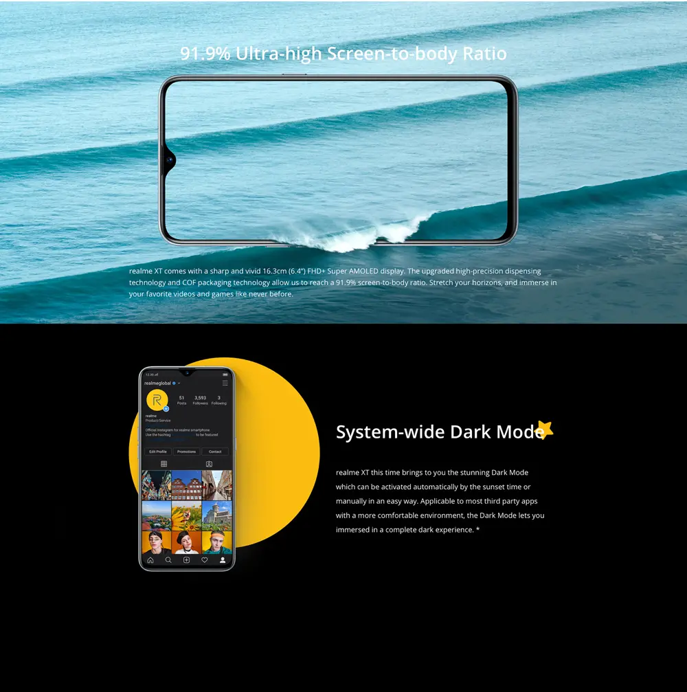 Eu de verdade XT Global Version 6.4 polegadas FHD + Super AMOLED Display 4000mAh 64MP AI Quad Câmeras Traseiras 8GB RAM 128GB ROM Snapdragon 712 AIE Octa Core 2.3GHz 4G Smartphone