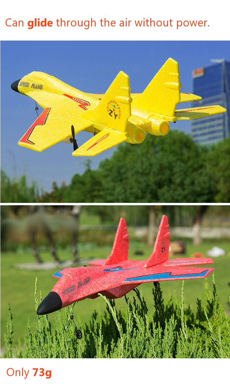 ZHIYANG SU27 MIG-530 320mm Wingspan EPP RC Mini Glider War Aircraft RTF con LED Mode 2 Night Flight Airplane