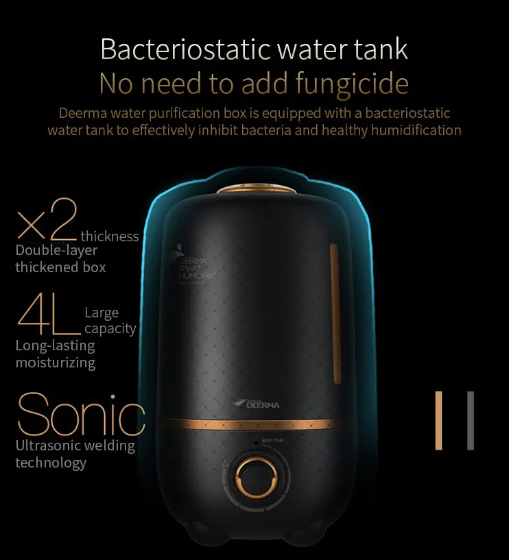Máy tạo độ ẩm không khí Deerma F450 4L Công suất lớn Cool Mist Mute Fog Air Purifier Zero Radiation