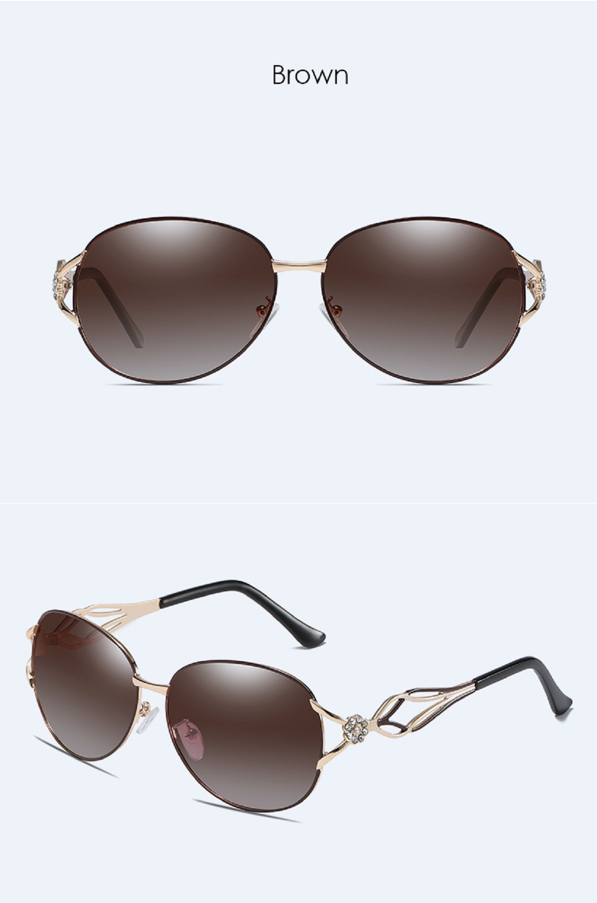 A163 Lunettes de soleil polarisées pour femmes Lunettes de soleil élégantes au volant