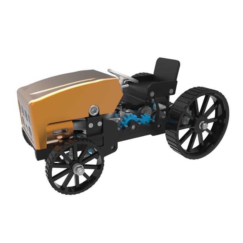Teching DM12B Explorer 1 Creative All-metal Retro Model Car Rechargeable Simulation Science Toy High Challenge Assembled Electric Model Kit