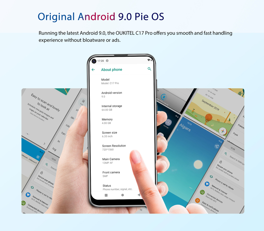 Oukitel C17 Pro,Full Screen,Triple Rear Camera,Android 9.0
