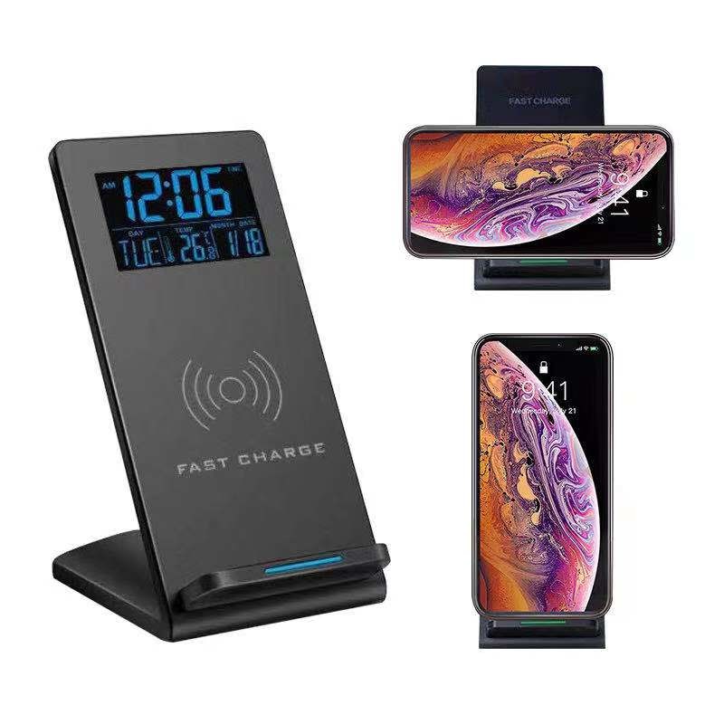Loskii DC-01S Electric LED 12 / 24H Alarma Reloj Con teléfono Cargador inalámbrico Mesa digital Termómetro Pantalla Escritorio Reloj