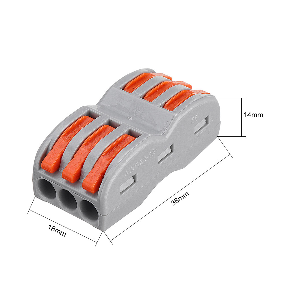 Minleaf 48Pcs Electrical Wiring Household 3PIN Docking Connector Electrical Connectors Wire Terminal Block Universal Electrical Wire Connector