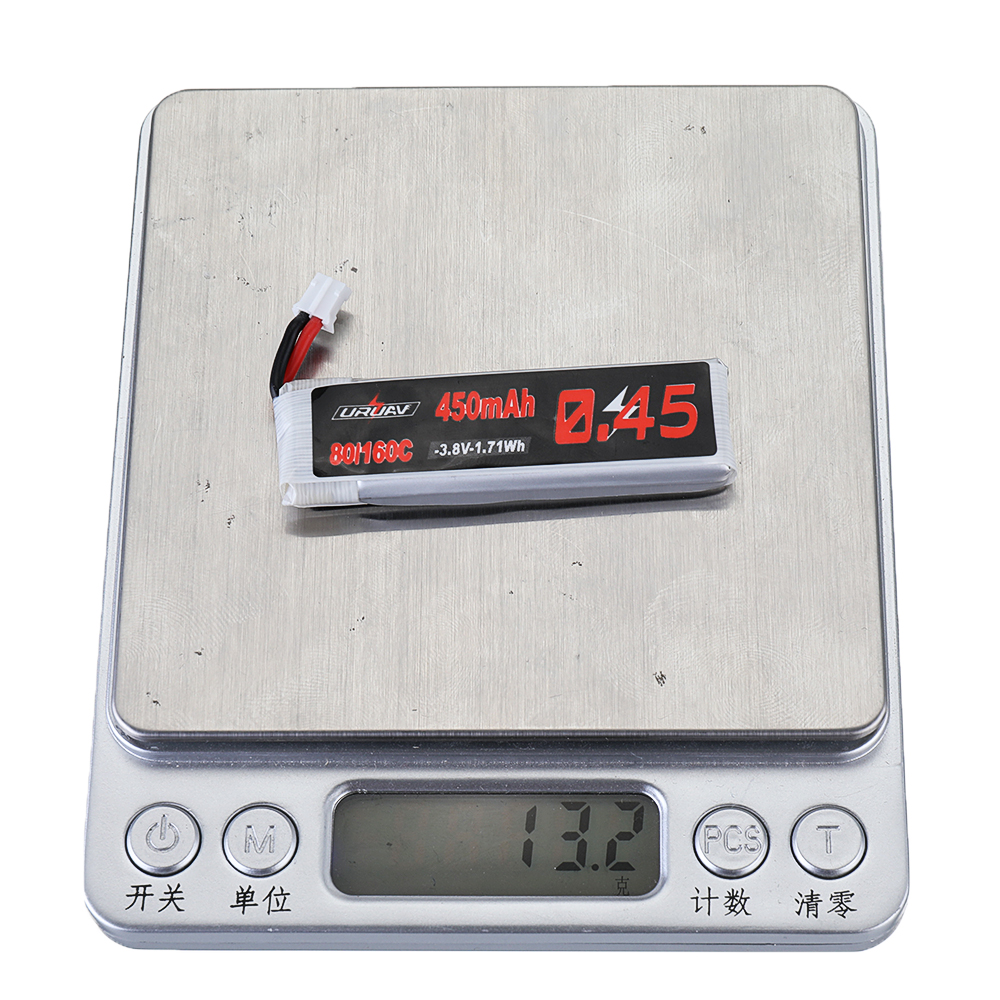 10Pcs URUAV 3.8V 450mAh 80C/160C 1S Lipo Battery PH2.0 Plug for EMAX Tinyhawk II 75mm Tiny7 Happymodel Snapper7