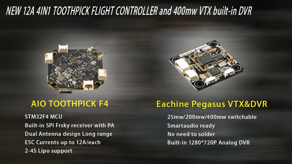 Eachine Novice-III 135mm 2-3S 3 Inch FPV Racing Drone RTF & Fly more w/ 5.8G 40CH EV800 Goggles 2.4G ER8 Transmitter