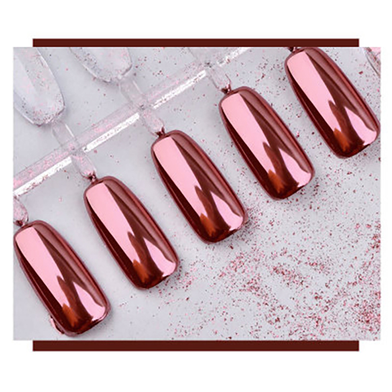 2 Rose Gold Chrome Nail Poudre Effet Miroir Nail Pigment Ge