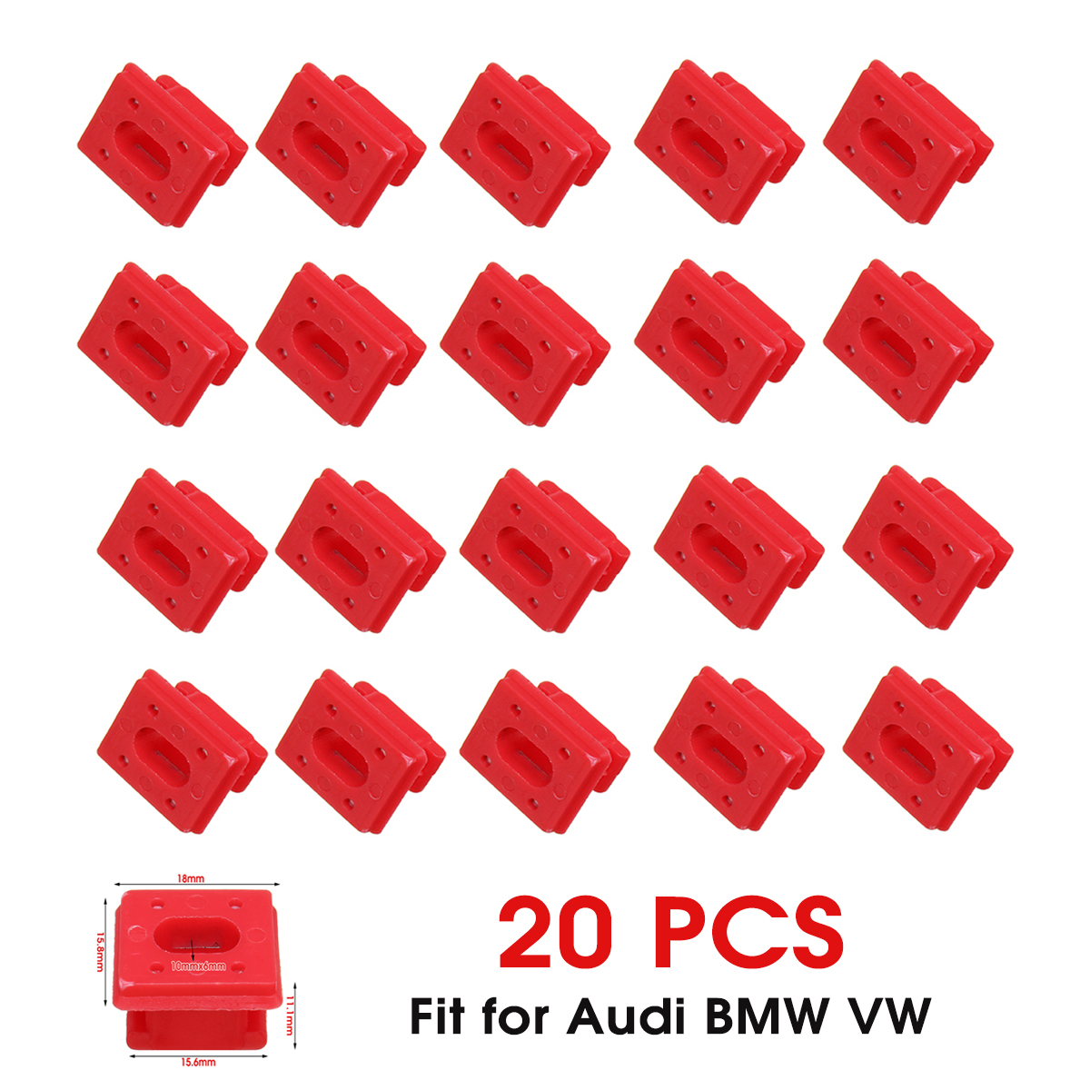 20pcs / set Dashboard Dash Trim Strip Clips Red Insert Grommets Keeper Clip Fit para BMW E46 E65 / E66 E83N Hebillas de fijación del panel interior