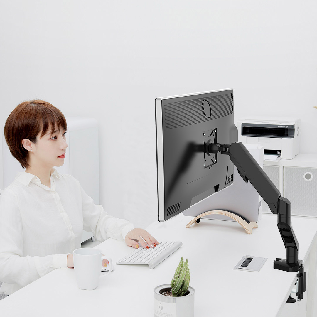 Loctek Single Dual Monitor Bracket Arms Mount Desktop Computer Stand 360 Degrees Rotating For 17 30 Inch