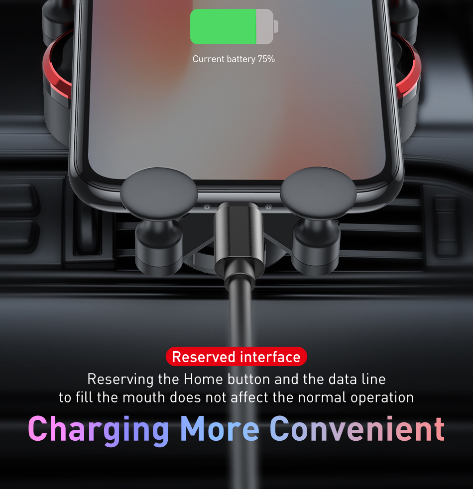 Bakeey New Gravity Linkage Automatic Lock Air Vent Car Phone Holder Car Phone Mount For 4.0-6.7 Inch Smart Phone for iPhone 11 Samsung Galaxy Note 10 Xiaomi Redmi Note 8 Pro 67bca28c 056e 4abf a2a1 ceff9be351e8