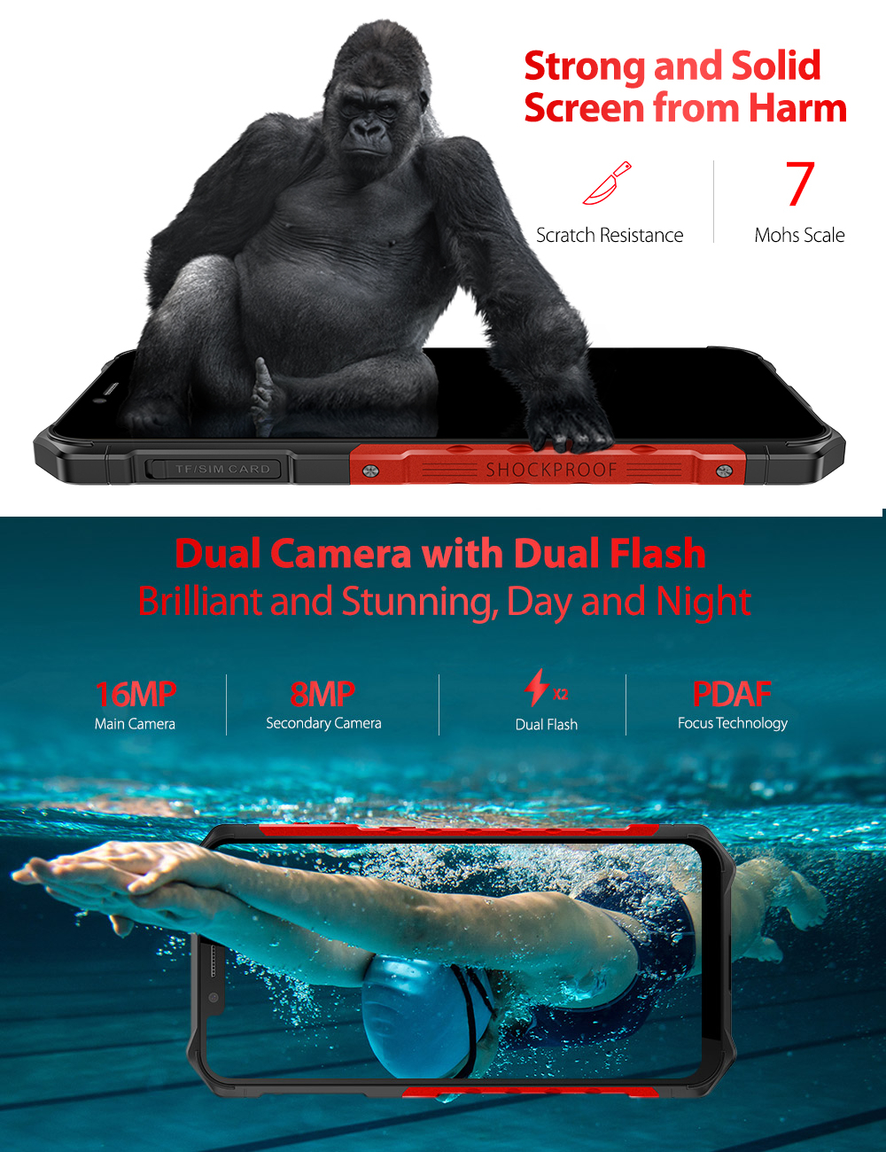 Ulefone Armor 6S,Helio P70 Octa core,6GB RAM 128GB ROM,IP68 IP69K Waterproof