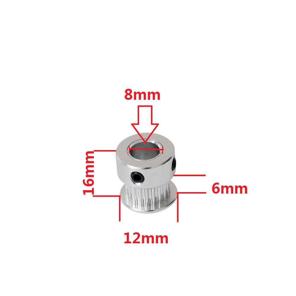 3 pezzi Anet® 20 denti Alluminio 8mm Foro Cintura Puleggia per 6mm Larghezza Cintura Flangia sincrona flangia per stampante 3D Parti CNC