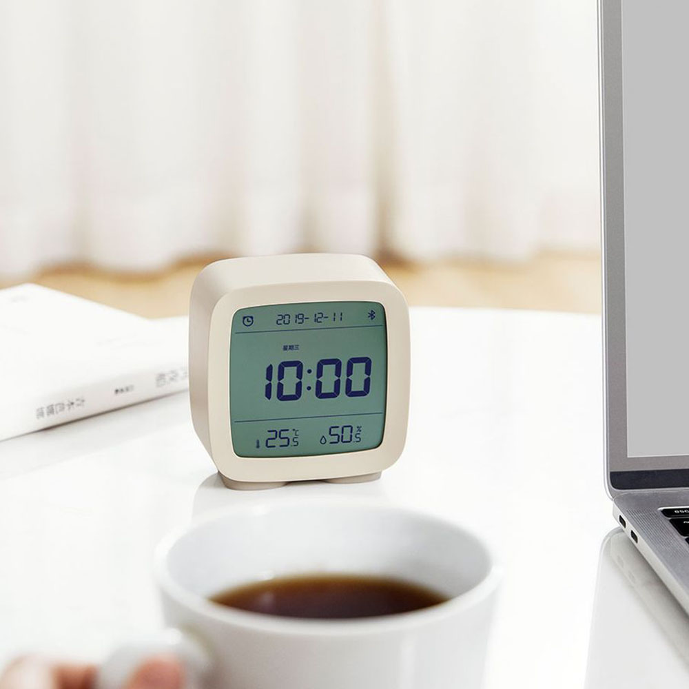 ClearGrass CGD1 Mijia APP Contrôle Bluetooth 5.0 Thermomètre Hygromètre LCD Écran Réglable Veilleuse Calendrier Horloge Réveil De Xiaomi Youpin