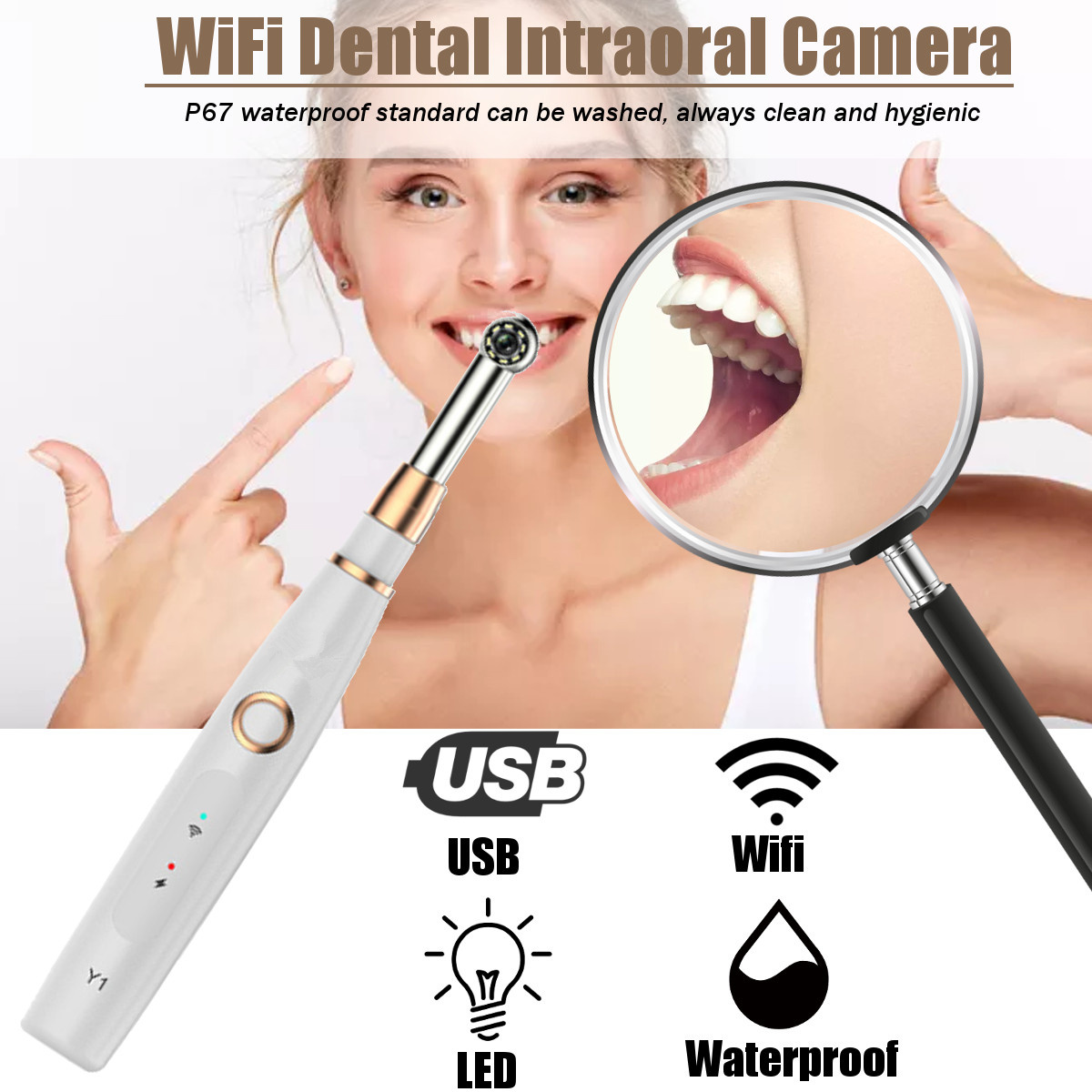 720p pixels de la caméra intraorale dentaire sans fil 100W pixels HD image claire mise au point automatique caméra dentaire caméra miroirs 720p pixels de la caméra intraorale dentaire sans fil 100W pixels HD image claire mise au point automatique caméra dentaire caméra miroirs