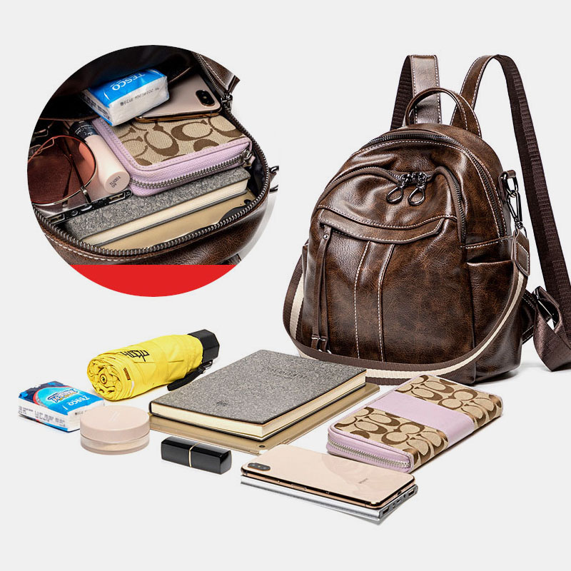 Zaino convertibile solido antifurto donna con cuffia
