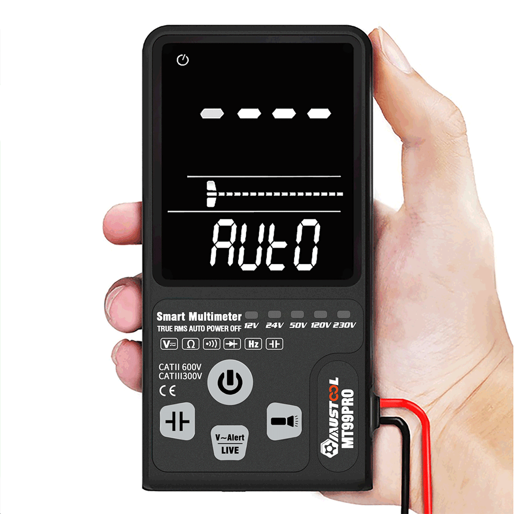 MUSTOOL MT99PRO Dual Mode Voltage Detection Intelligent True RMS Multimeter Voltage Detect Indicator Fully Auto-Range with Ultra-large EBTN LCD Screen