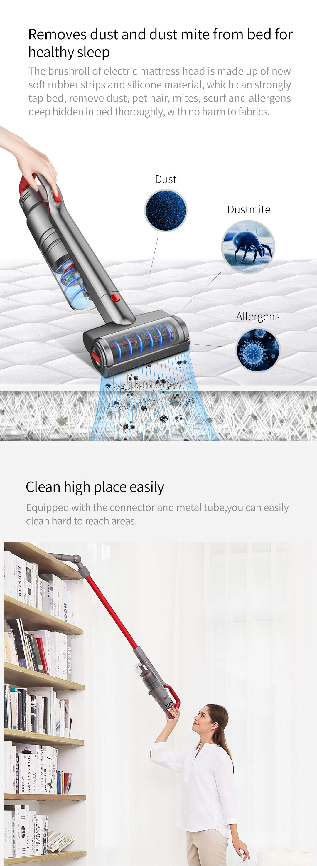 JIMMY JV65 Aspirateur balai sans fil portable 22Kpa Puissance d'aspiration Anti-enroulement Conception de cheveux Collecteur de poussière Moteur numérique 145AW