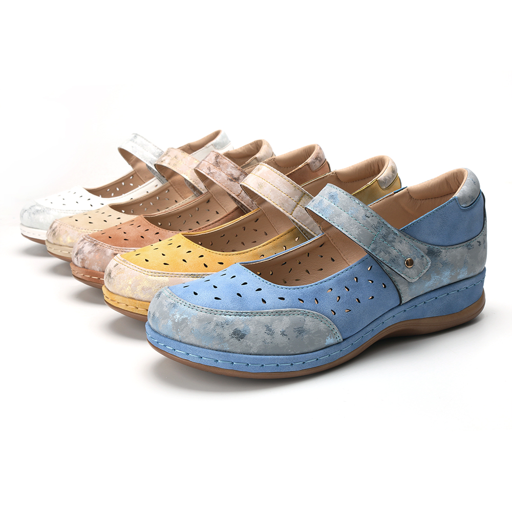 LOSTISY Femmes cousant des chaussures plates antidérapantes