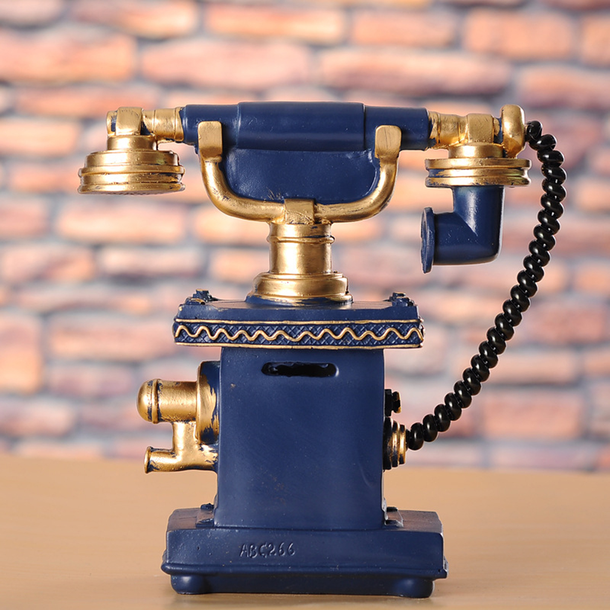 Vintage téléphone rotatif Statue Antique minable vieux téléphone Figurine décorations pour la maison