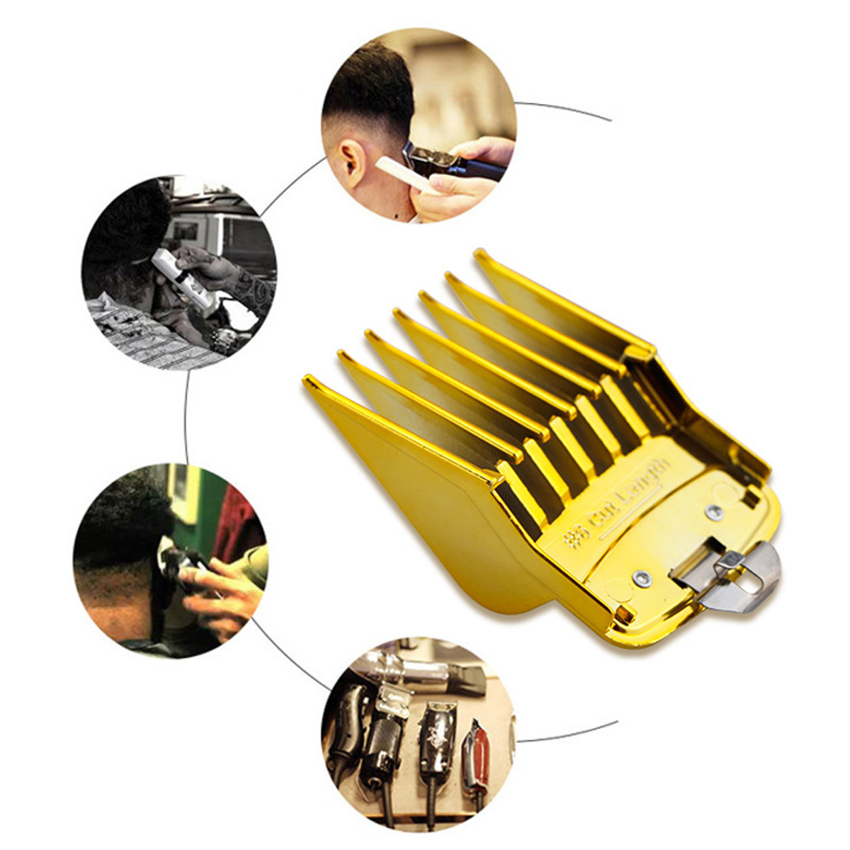 8pcs peigne de guide de coupe de tondeuse de cheveux réglé avec des outils de rechange d'agrafe en métal pour la machine de coupe de cheveux de WAHL