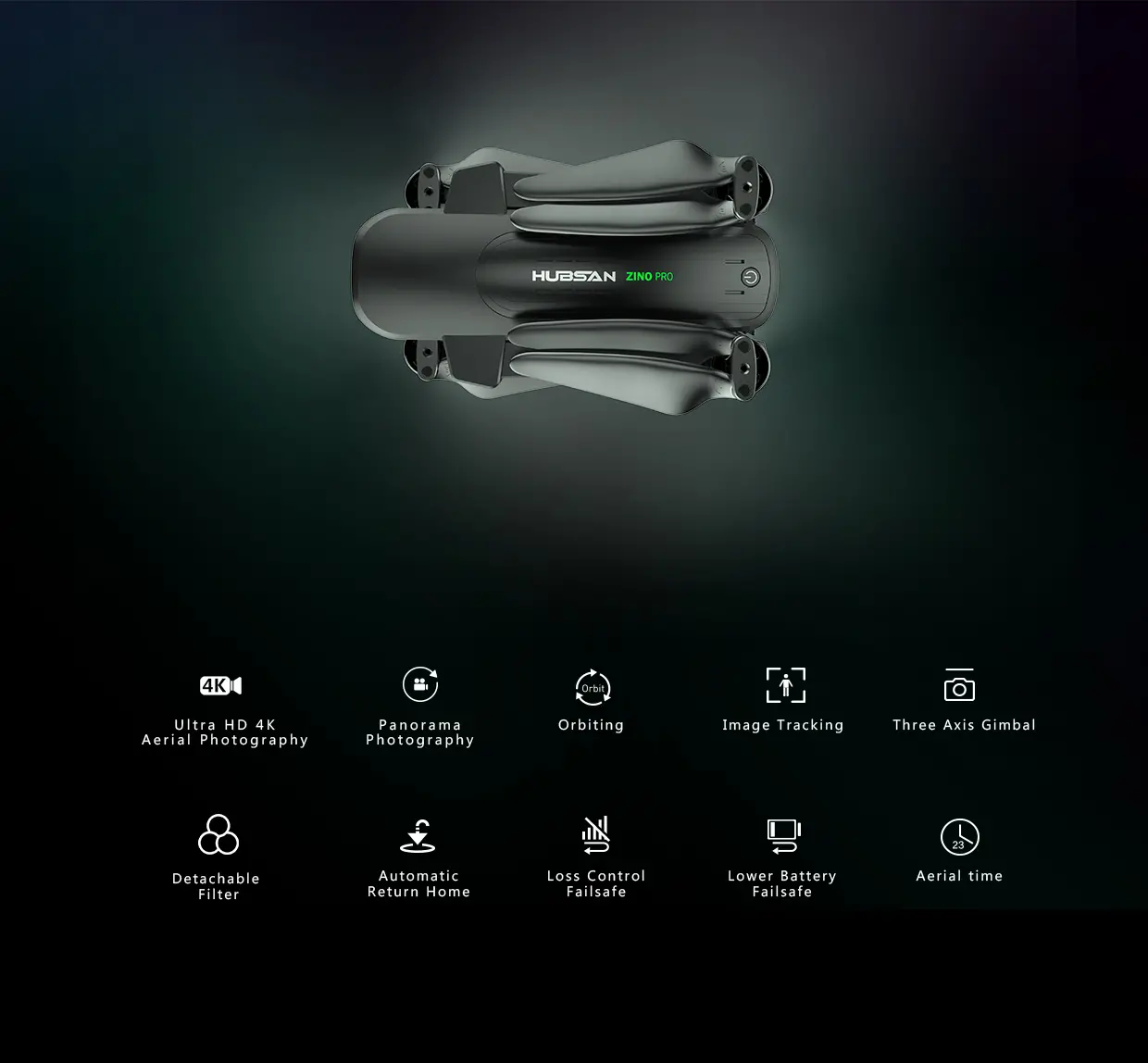 Hubsan ZINO PRO GPS 5 กรัม WiFi 4KM FPV กับ 4 พัน UHD กล้องแกน G Imbal ทรงกลม Panoramas RC จมูก Q Uadcopter RTF
