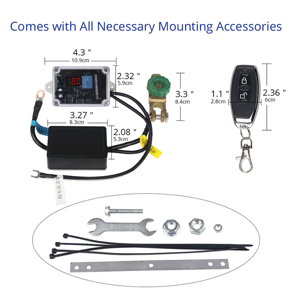 Wireless remoto Control 12V Car Batteria Disconnect Cut Off Isolator Master Switch Module con Voltmetro Display