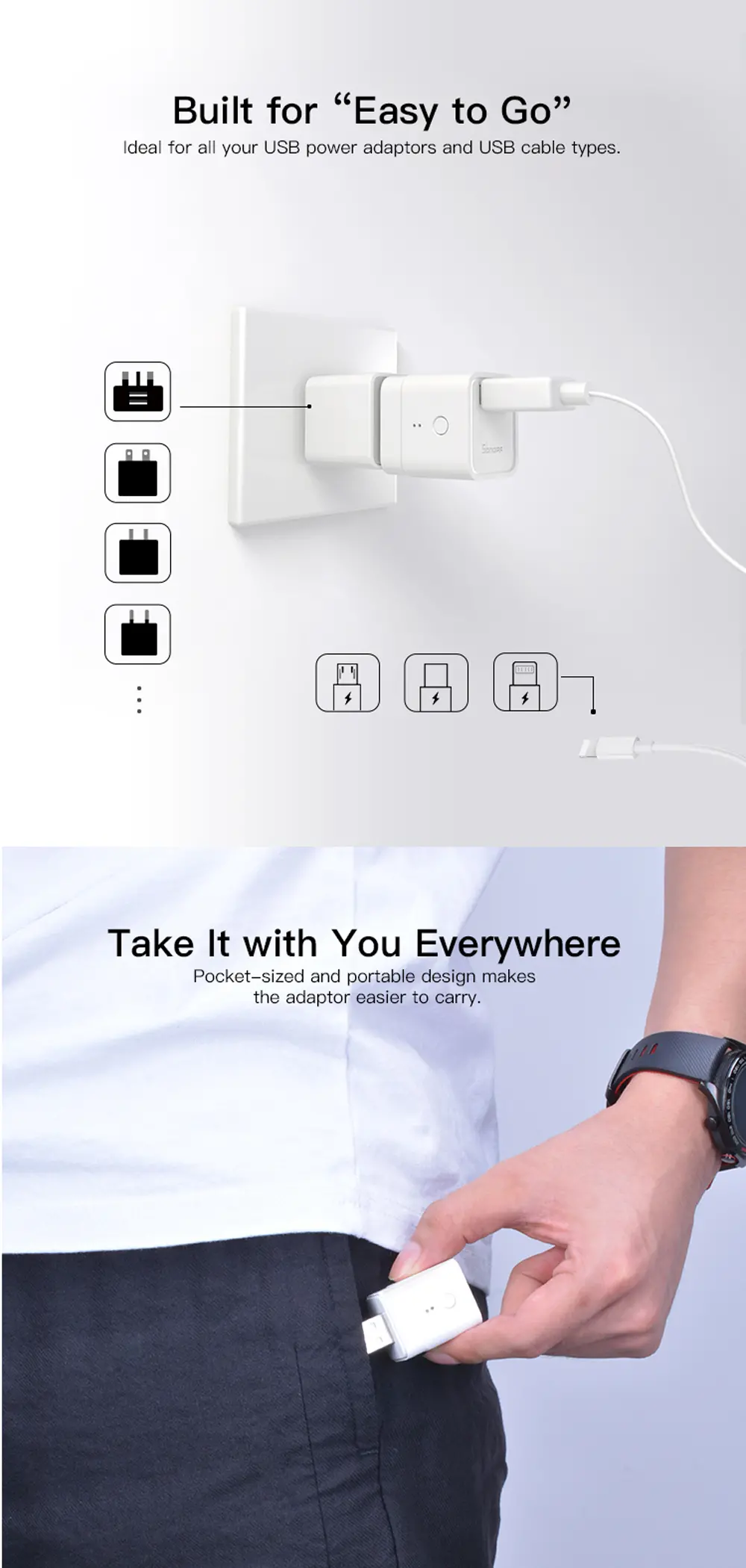 SONOFF® Micro 5V Adaptateur intelligent USB sans fil APP Télécommande Commutateur de commande vocale Fonctionne avec Alexa Google Home