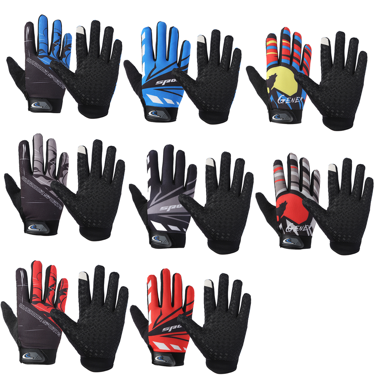 Gants d'écran tactile coupe-vent respirants pour le sport moto à l'extérieur