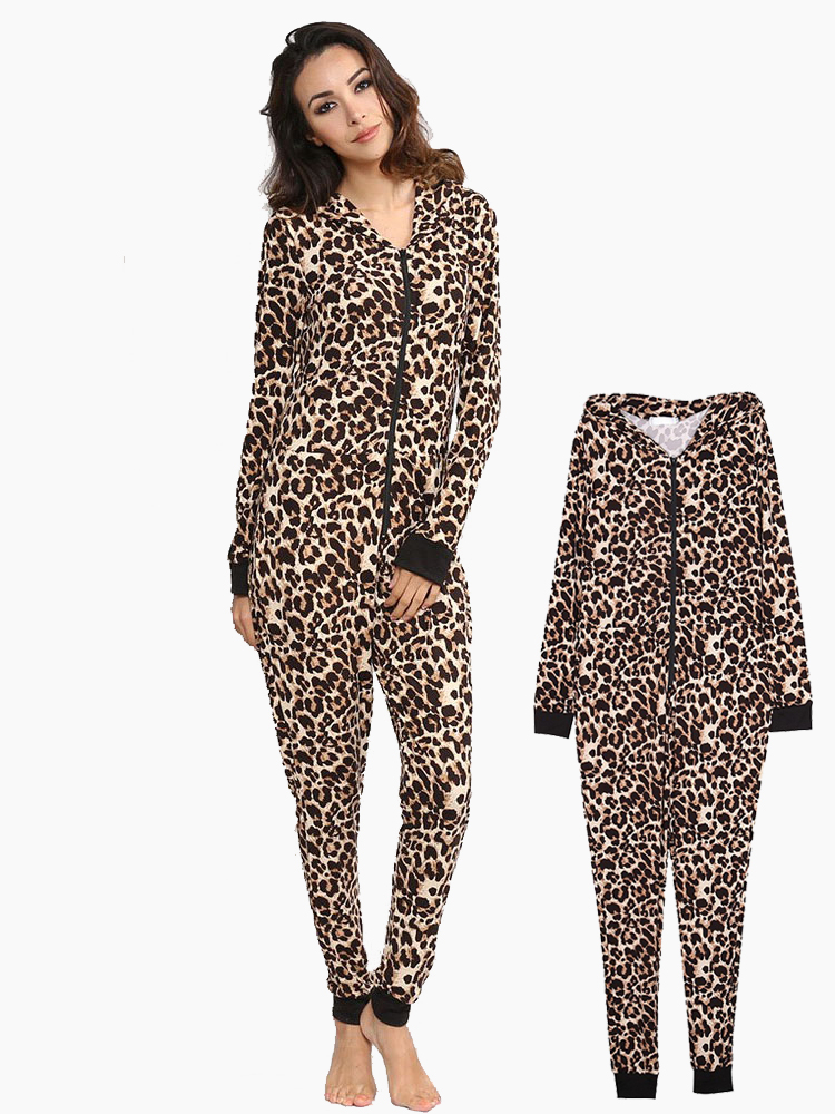 Pyjama à capuche léopard