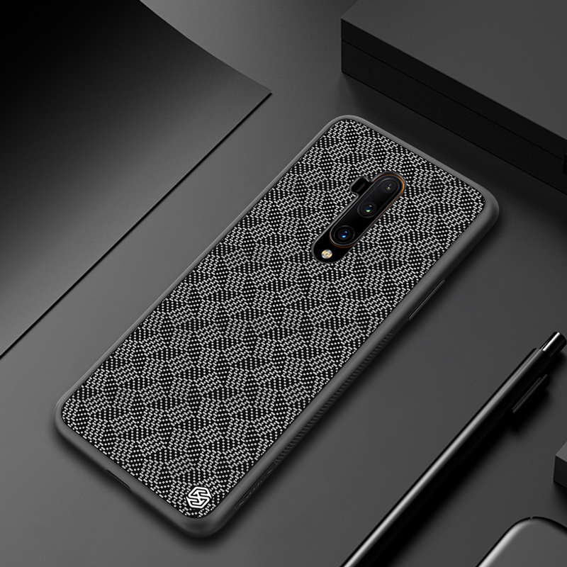 Per OnePlus 7T Pro Custodia NILLKIN Grata Modello Doppio strato Fibra di carbonio antigraffio Custodia antiscivolo Pro