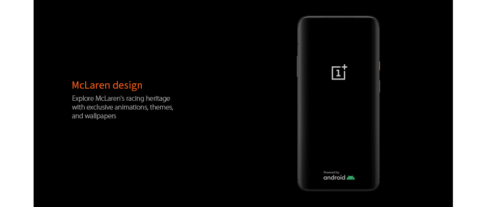 OnePlus 7T Pro McLaren Edition Global Version 6,67 polegadas 90Hz Display AMOLED fluido HDR10 + Android 10 NFC 4085mAh 48MP Câmeras traseiras triplas 12GB 256GB UFS 3.0 Snapdragon 855 Plus 4G Smartphone