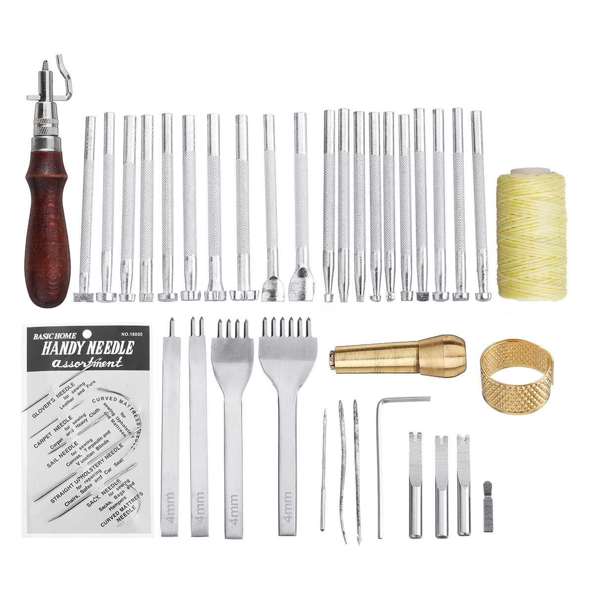 45pcs en cuir artisanat travail bricolage couture à la main sculpture gravure outil de woking