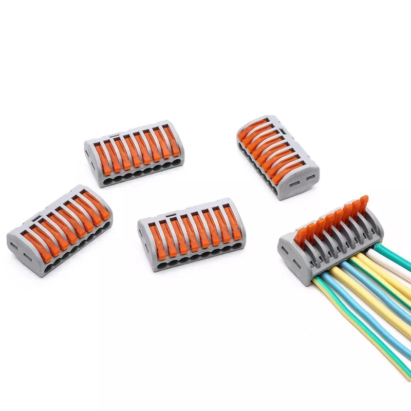 10Pcs PCT-218 8Pin Universal Connectors Terminals Electric Cable Wire Connector Terminal Block Cable Terminals