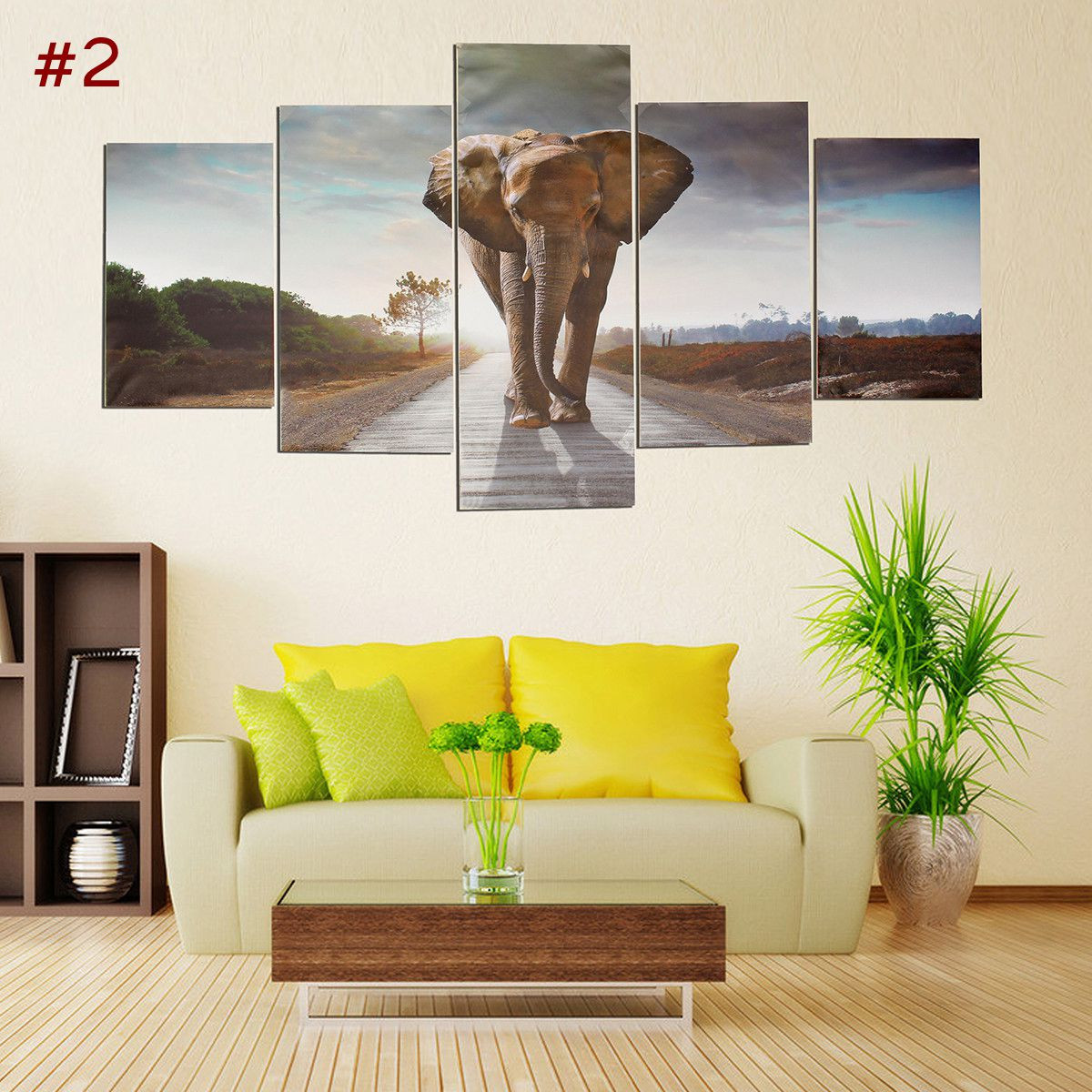 5pcs grand abstrait éléphant imprimer Art photo accueil peintures de décoration murale sans cadre pour les décorations de la chambre