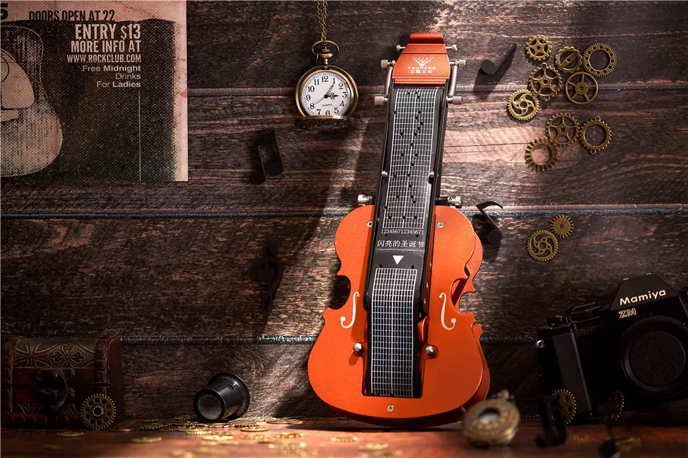 Teching DM31 Violin Music Box DIY Alloy Stainless Steel STEM Science Toy Model Collection