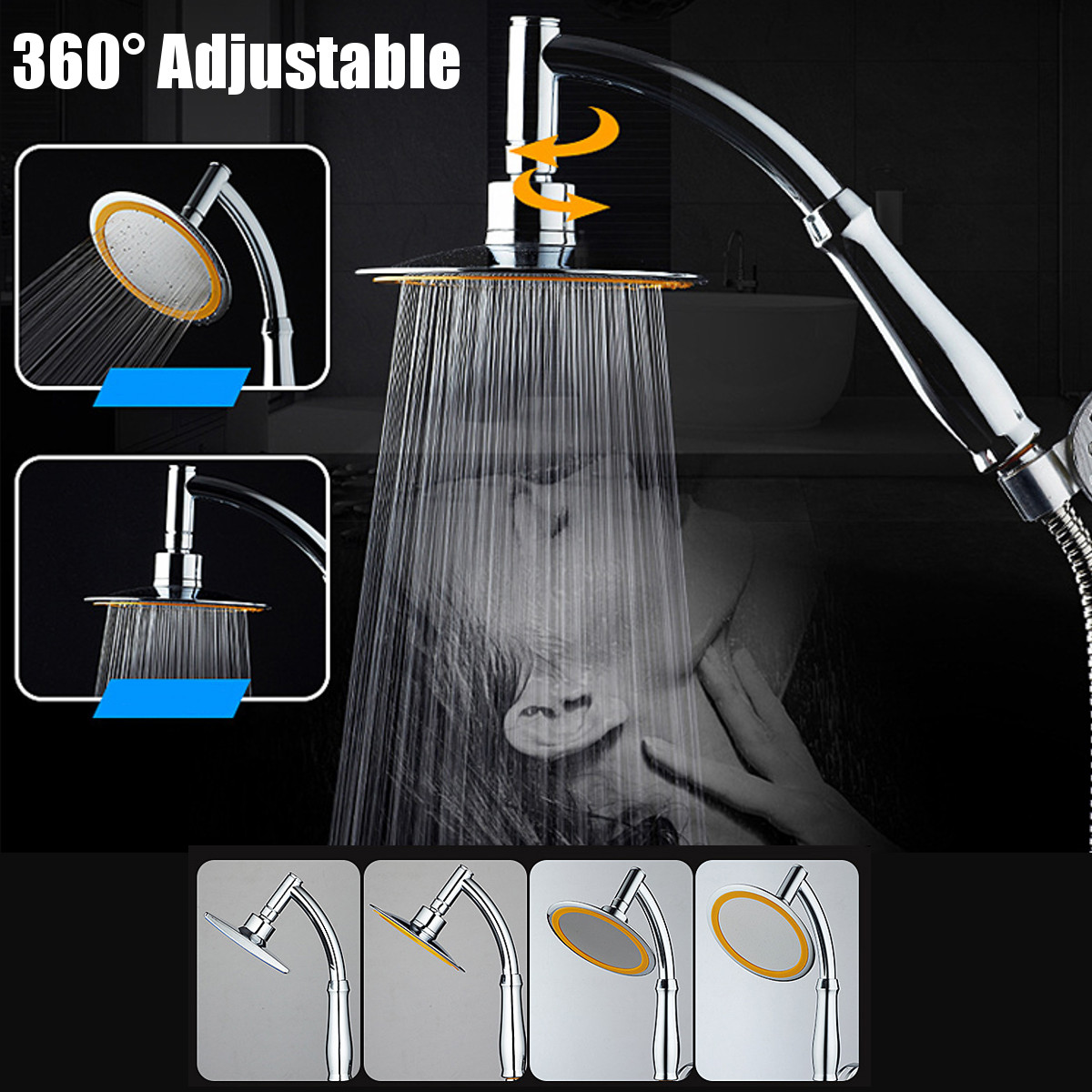 15 cm 6 Inch Hogedruk 360 ° Verstelbare Douchekop Waterbesparende Anio