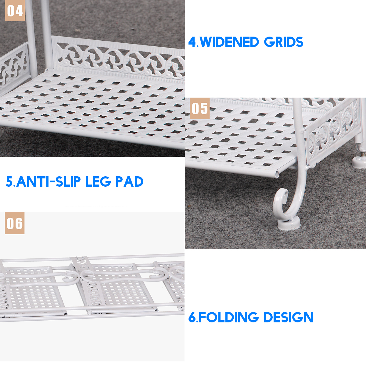 1 Pièce 3/4/5 Niveaux Étagère De Rangement Pliable Nordique Minimaliste Multifonctionnel Étagère De Rangement Supports Supports pour Bureau Maison Chambre Salle De Bains Cuisine Cuisine