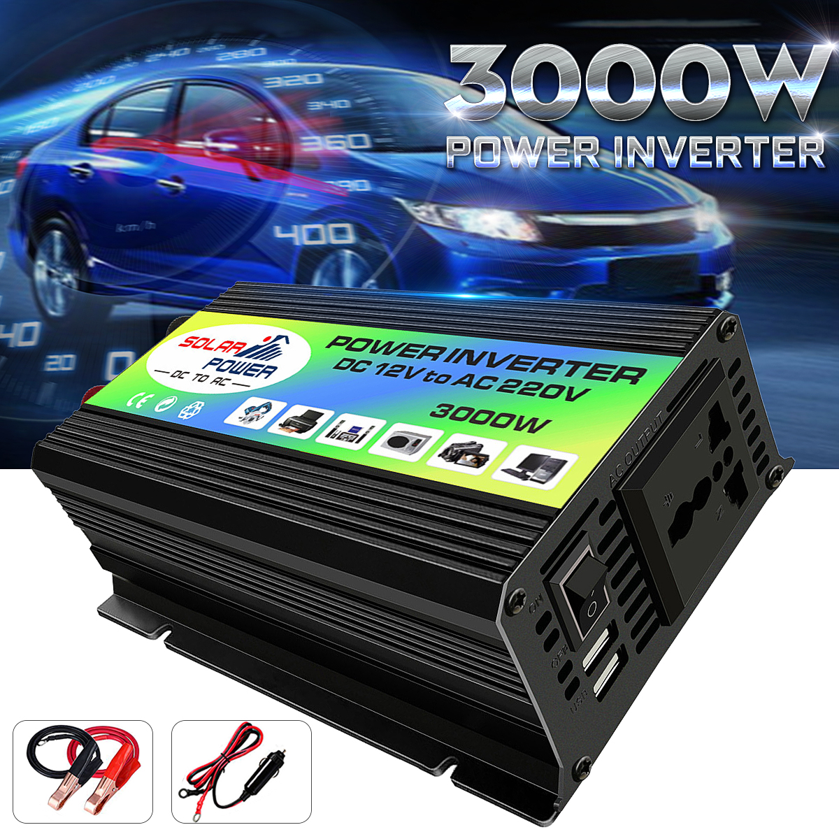 3000 W Power Inverter Dc 12 V Ac 220 V Bot Araba Inverter Usb Sarj Don