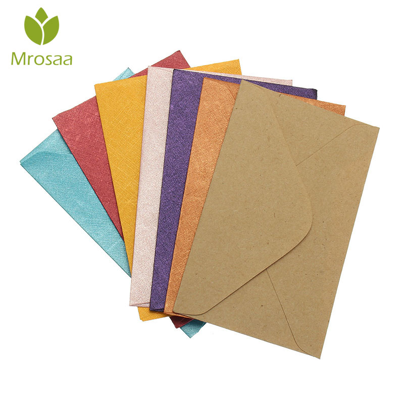 50 Adet Vintage Tasarim Mektup Kagidi Kucuk Renkli Bos Mini Kagit Zarflar Dugun Parti Davetiye Zarf Tebrik Kartlari Hediye Zarf Vordeo